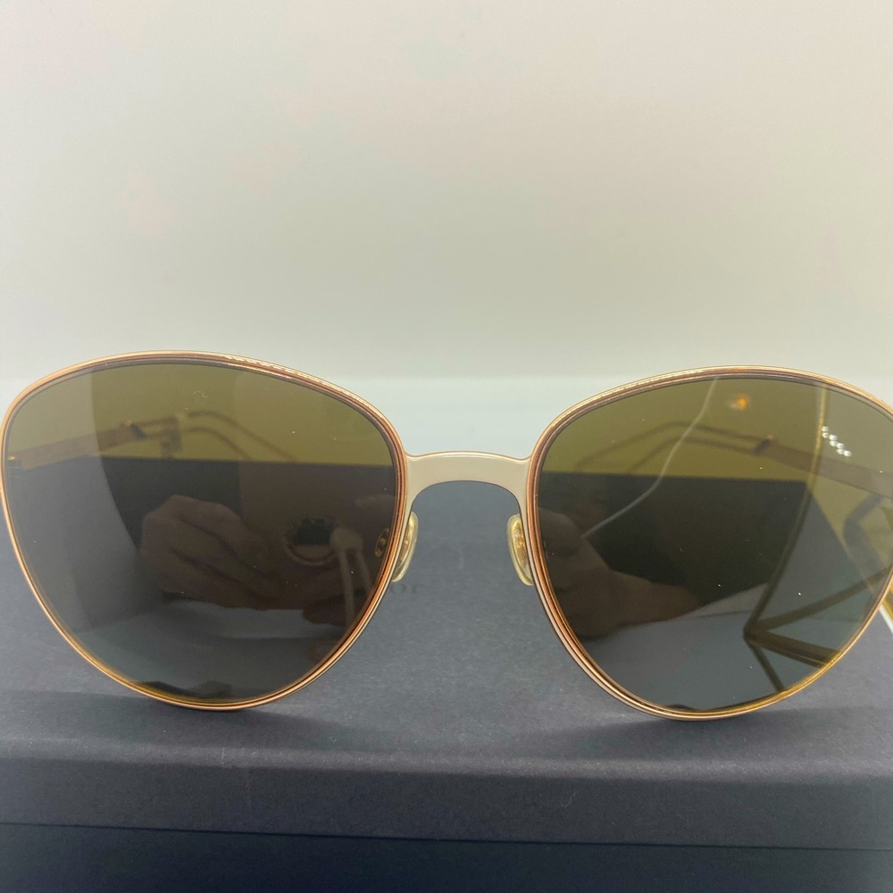 Dior Gold Frame Brown Lens Women's Sunglasses